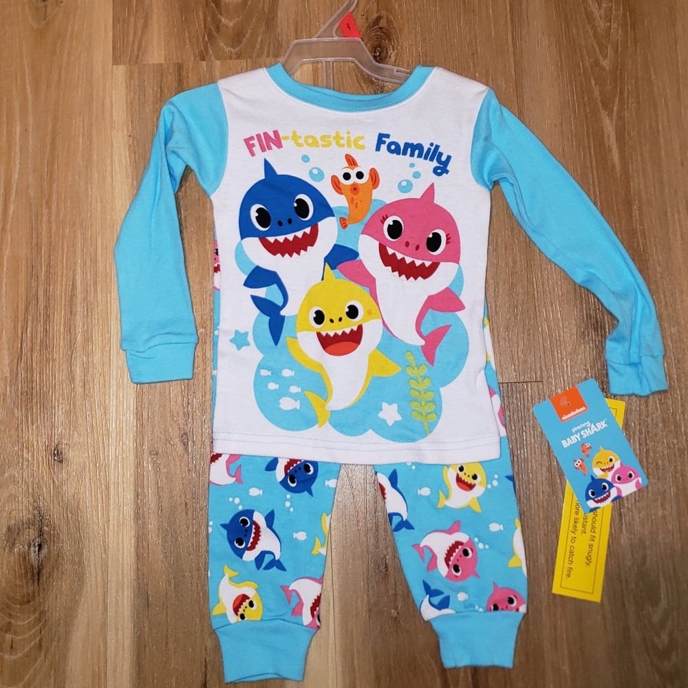 Baby shark toddler shark pajamas. 2T